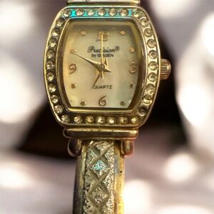 Precision by Gruen Gold Watch with Diamond Accents